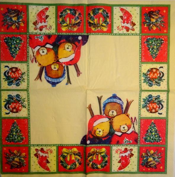 003 Bären Christmas - 3-ply (grün)